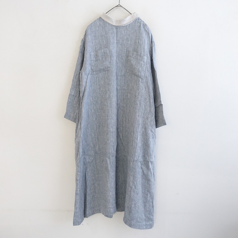 【新品】フォグリネンワーク ウールリネンロングコート 定価2.8万円 パープル 美品/定価2.8万】フォグリネンワーク fog linen work ウール