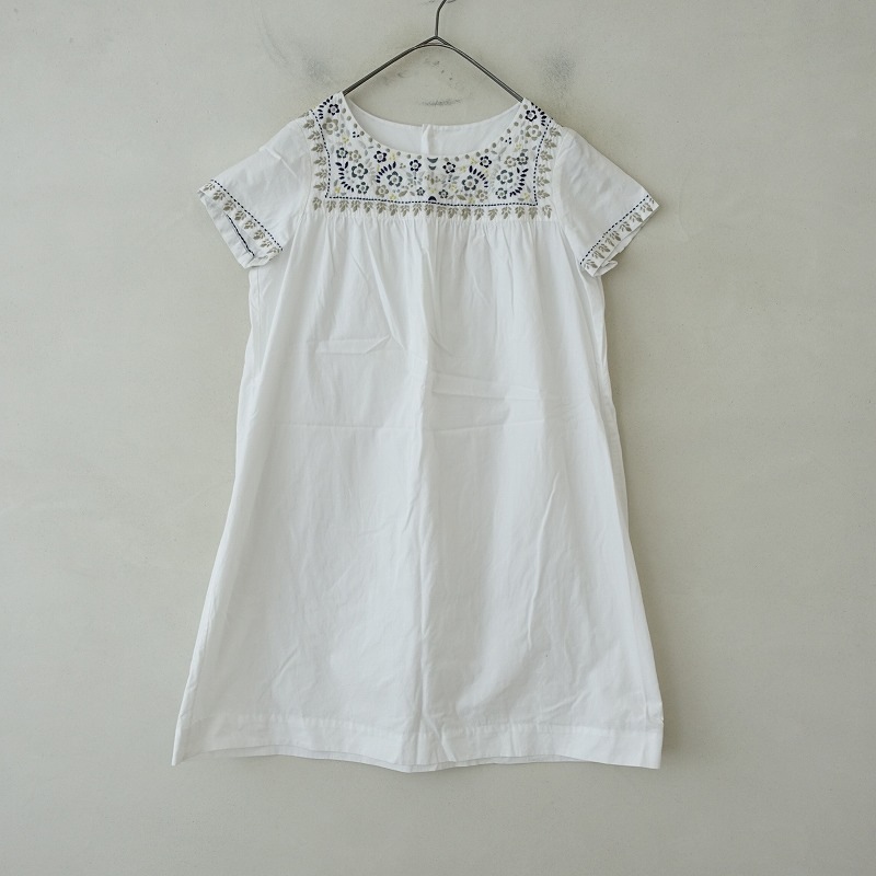 ボンポワン Bonpoint コットン刺繍チュニックワンピース M (33