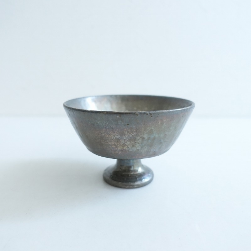 美品】 安藤雅信 銀彩 デザート皿 (wa23-2506-49)【51G52