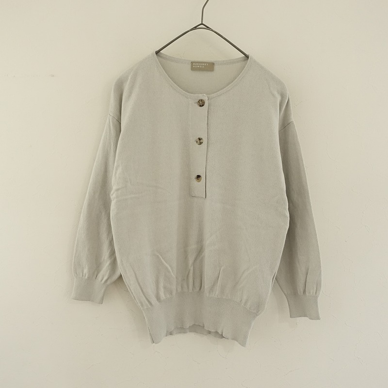 MARGARET HOWELL - マーガレットハウエル ヘンリーネック コットンカシミヤ ニット マーガレットハウエル MARGARET HOWELL コットンカシミヤシルク