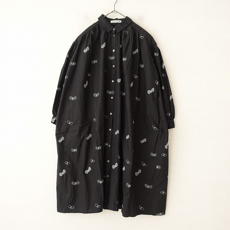 美品❗mina perhonen　ミナペルホネン　北欧柄　リネンワンピース　1 mina perhonen 新品同様 ミナペルホネン sitruuna リネン 刺繍