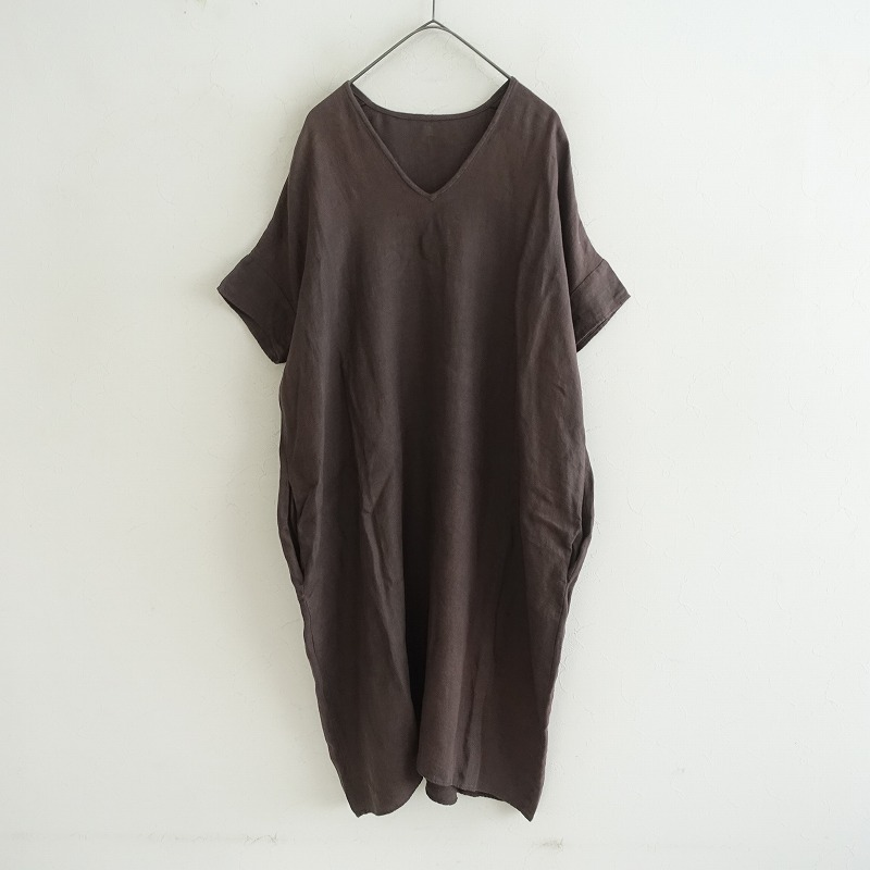 1613　ヤンマ産業　yamma　リネン半袖ワンピース　スミクロ yamma(ヤンマ産業)；お洋服全般：雑貨セレクトショップ「ブラン