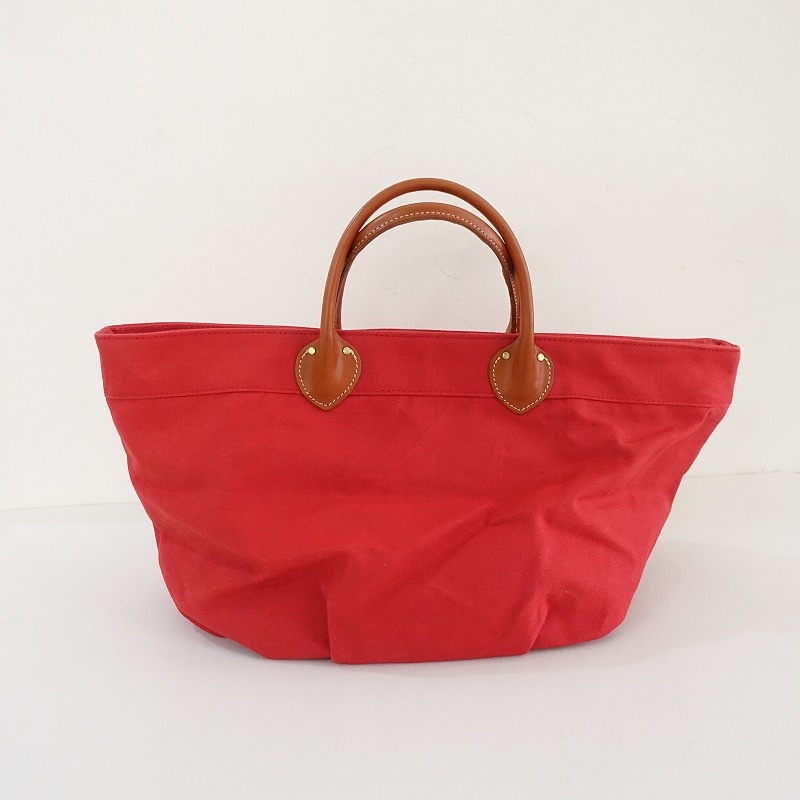 マリンディ MARINEDAY リネンキャンバス×レザー横型トートバッグ