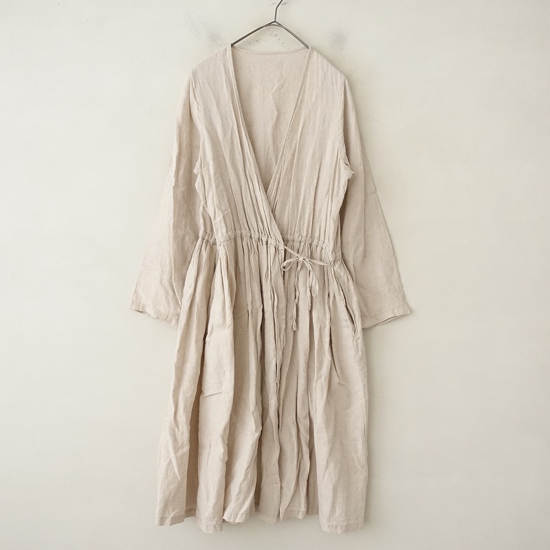ネストローブ カシュクールワンピース ネストローブ nest Robe リネンカシュクールワンピース (84-2506