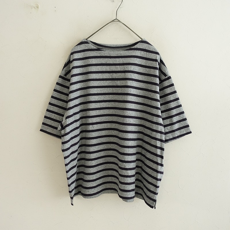 ネストローブ BASIC ビッグ半袖バスクTee ライトグレー 1 Tシャツ UpcycleLino】BASIC ビッグ半袖バスクTee マスタード・ライト