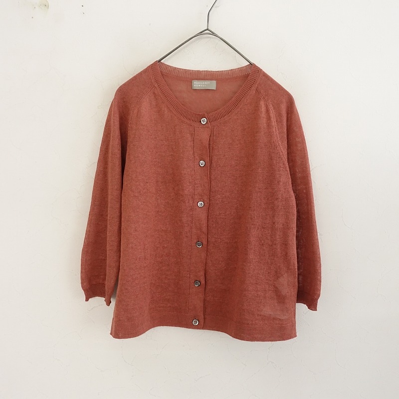 MARGARET HOWELL　ケーブルニットカーディガン　Lサイズ FINE LINEN COTTON KNITWEAR | MARGARET HOWELL（マーガレット