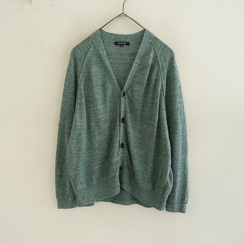 pas de calais - pas de calais パドカレ カーディガン 36(S位) グレーx黒 【古着】【中古】 pas de calais パドカレ カーディガン 36(S位) グレーx黒