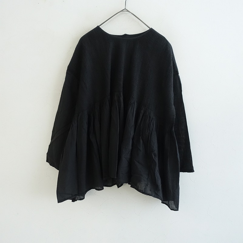 maison do soil ピンタックブラウス maison de soilフラワーブロックプリント ミニピンタック