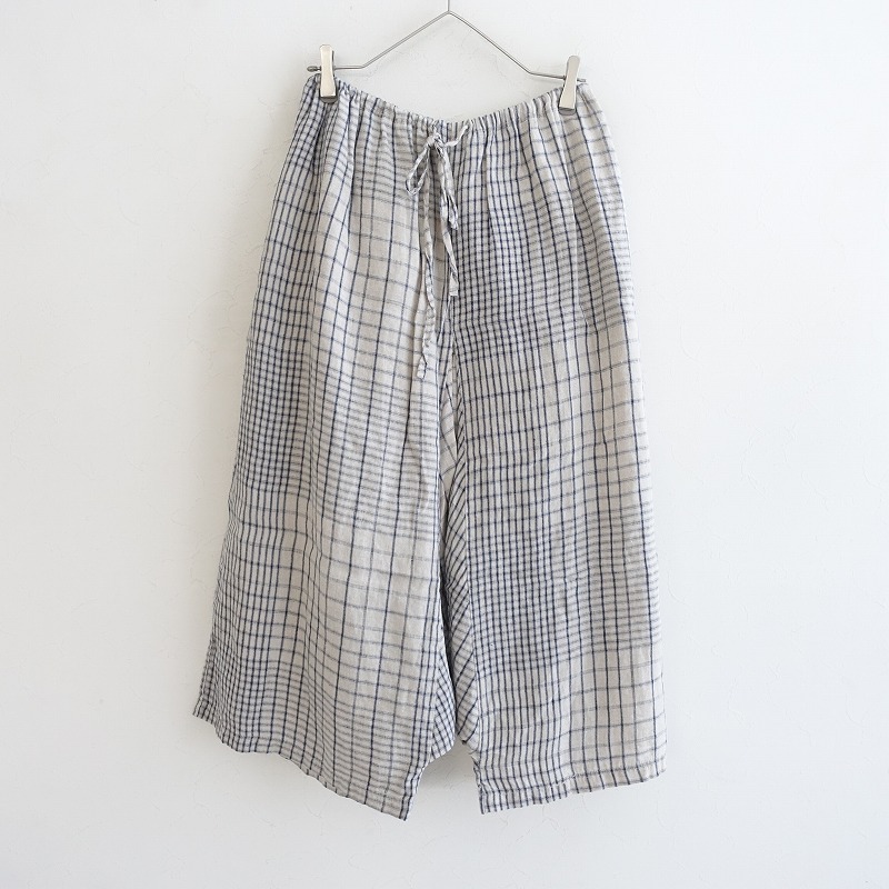ichi Antiquites Linen Checkサルエルパンツ イチ アンティークス ICHI Antiquite's Linen check サルエル