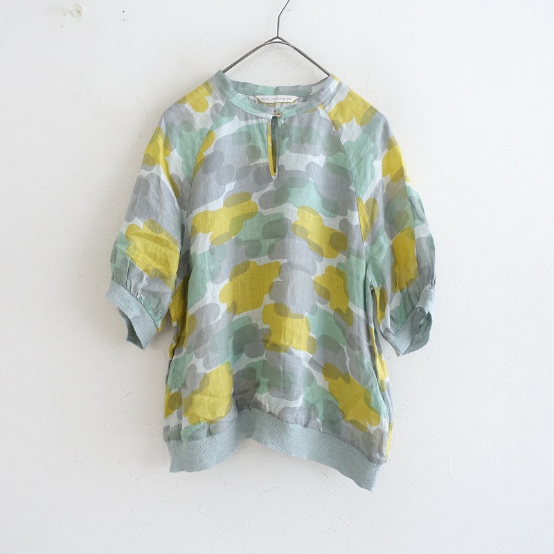 mina perhonen slow cloud リネンブラウス 定価5.5万】ミナペルホネン mina perhonen slow cloud リネン