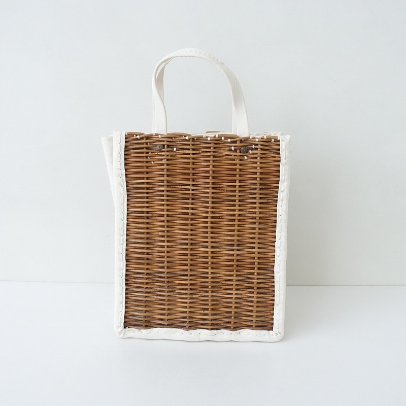 美品 エバゴス キャンバス かご袋ハンドバッグ カーキブラウン 美品 エバゴス キャンバス かご袋ハンドバッグ カーキブラウン