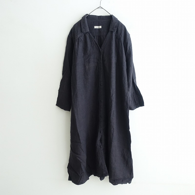 ネストローブ　nest Robe ネストローブ nest Robe リネンレースオープンカラーワンピース