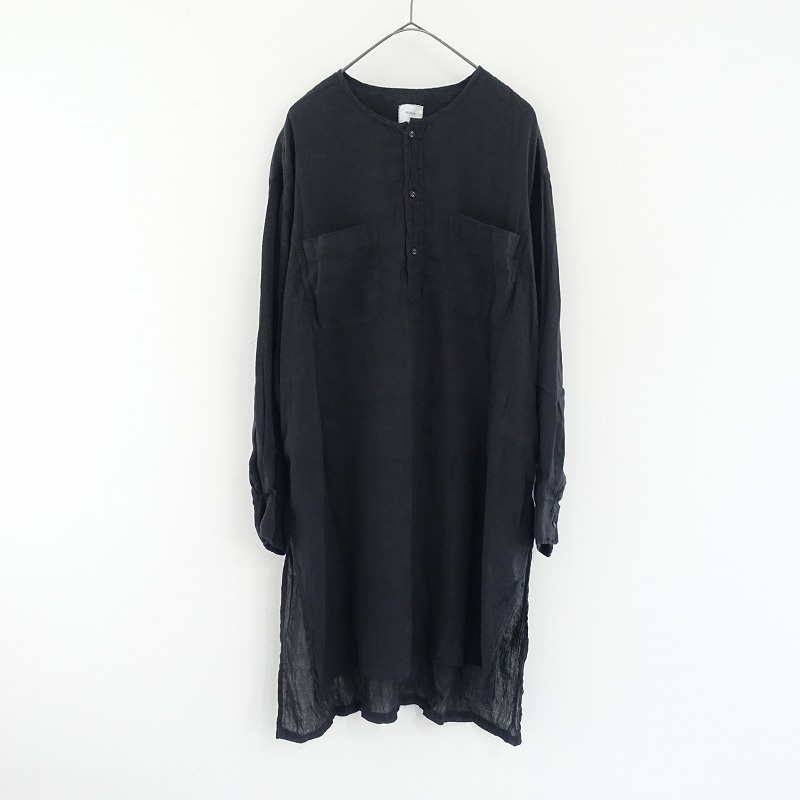 メゾンドソイル　ツリー柄　ピンタック　ブラウス　長袖　コットン100% 黒 maisondesoil,メゾンドソイル,khadi,インドカディ,カディー