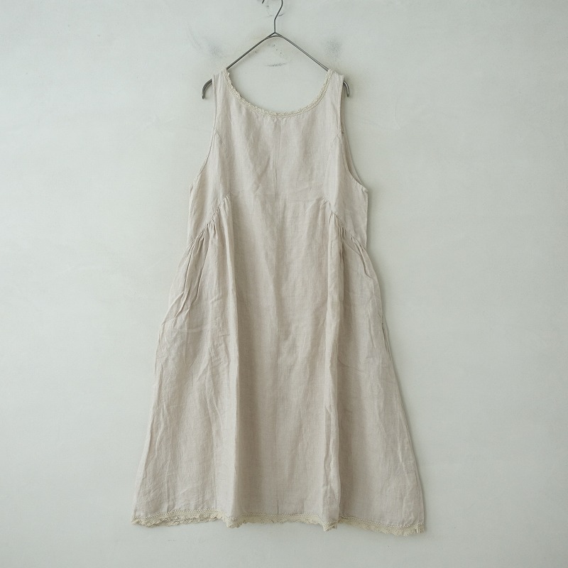 nest Robe/ネストローブ 2wayリネンレース付ノースリーブワンピース 美品】ネストローブ nest Robe レース使い2WAYリネンサイド