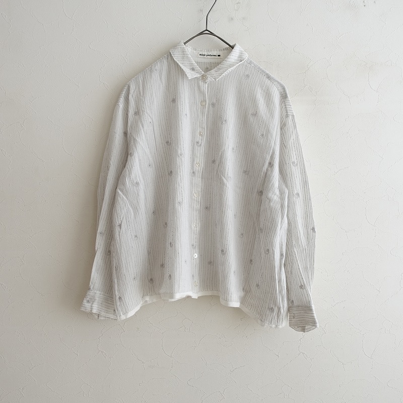 新品未使用タグ付き✩.*˚ミナペルホネン 白シャツ 110/4y mina perhonen(トップス)
