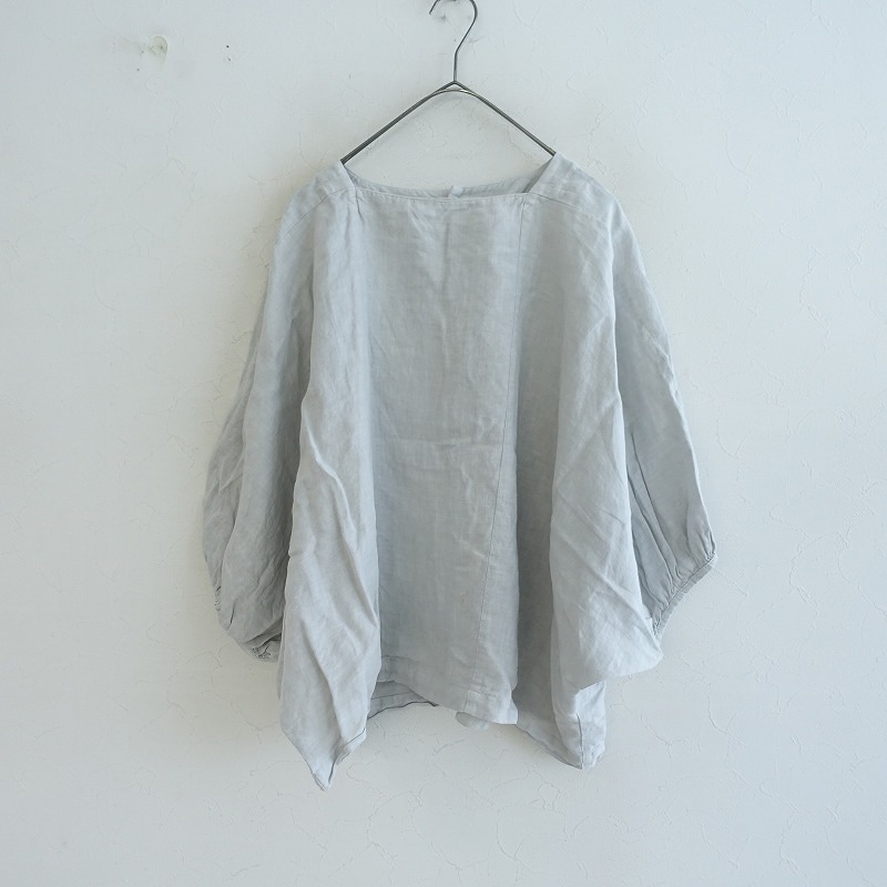 nest Robe ネストローブ ギャザーブラウスくるみボタン 生成色