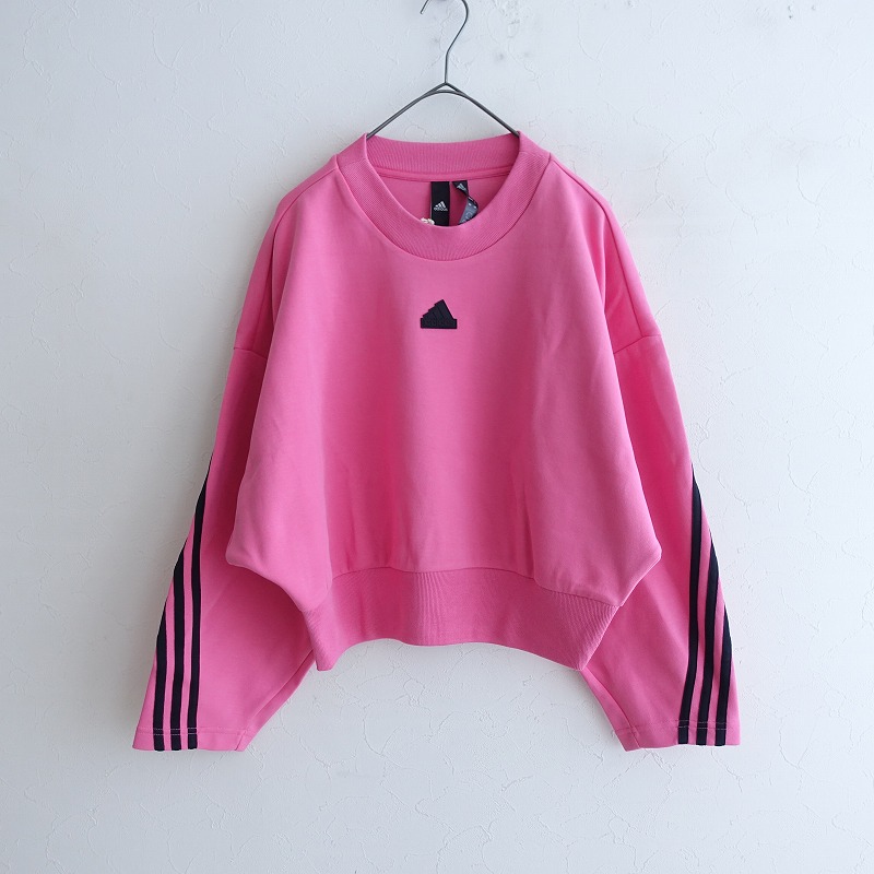 古着　adidasピンクトレーナー 古着 90s USA製 adidas BIG トレフォイル 刺しゅう ラグラン