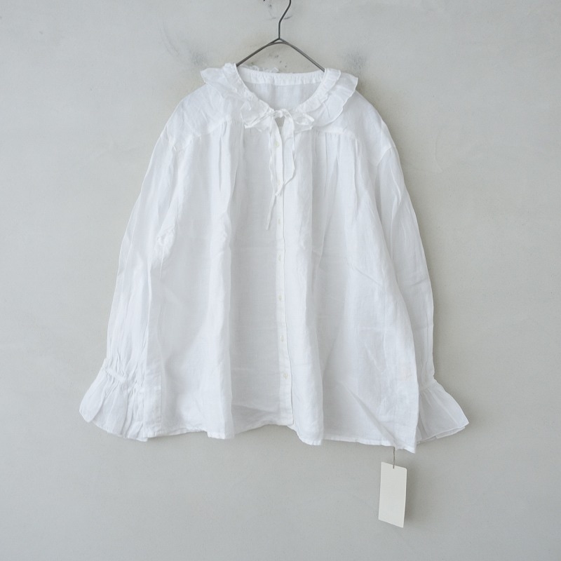 ぼ*ん様 nest robe ネストローブ リネンラミーフリルカラーブラウザ 2024/定価2.6万】ネストローブ nest Robe リネンラミーフリル