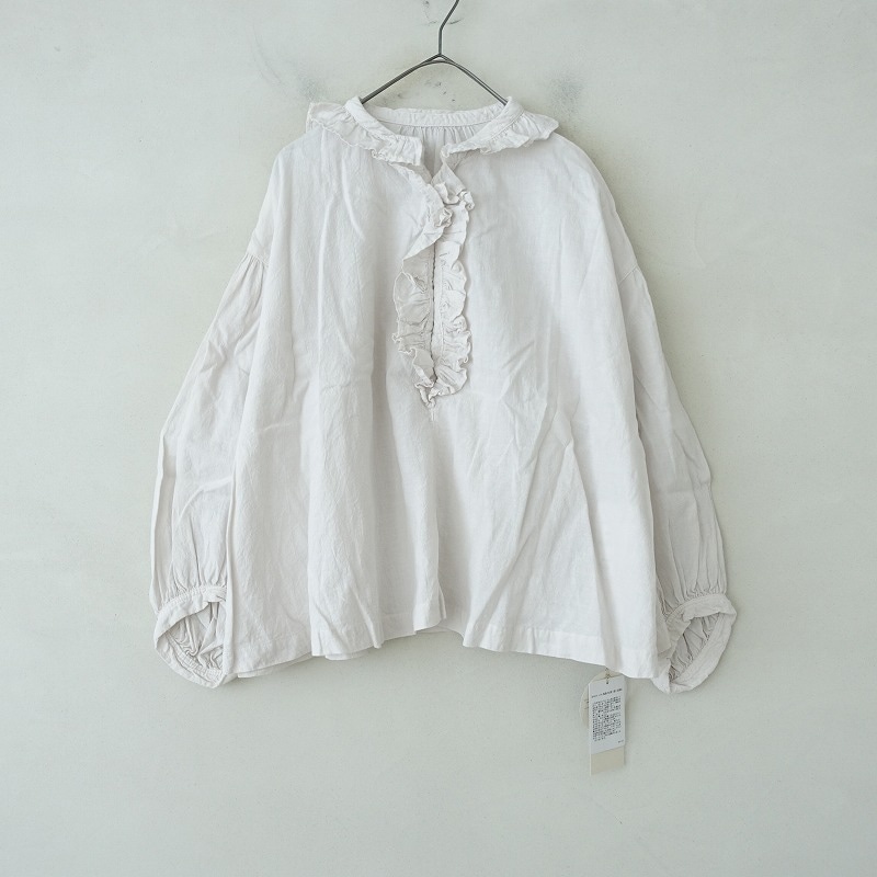 ネストローブ【Upcycle Lino】 ブラックリネンラッフルブラウス ネストローブ【Upcycle Lino】 ブラックリネンラッフルブラウス