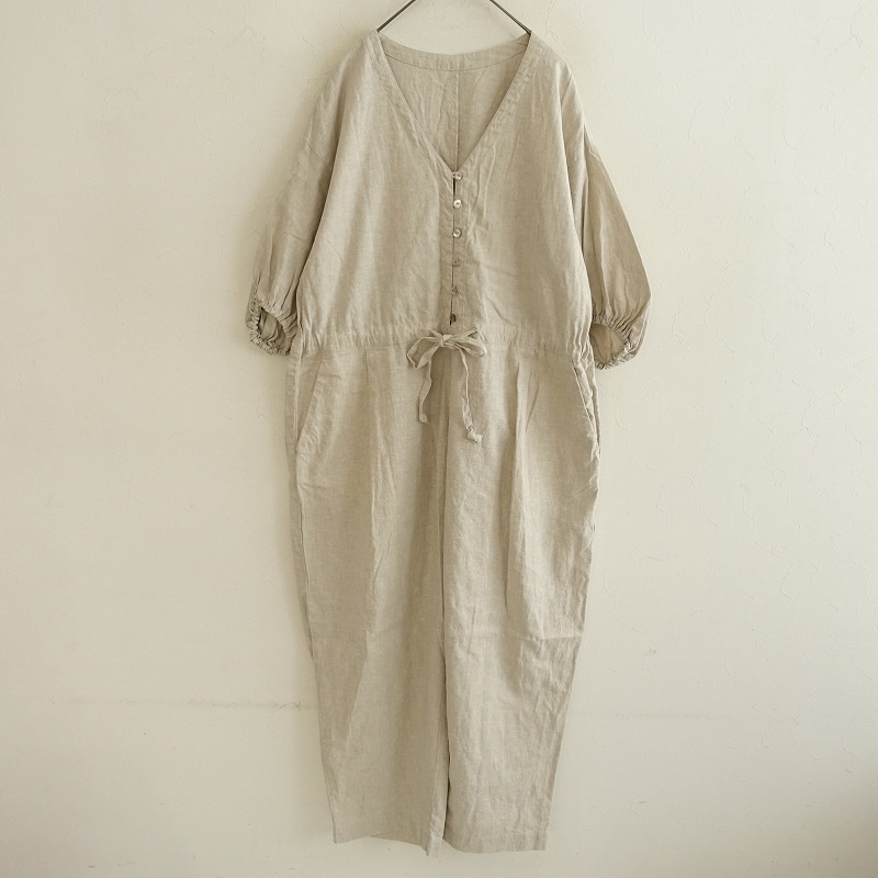 nest Robeネストローブ upcycleLinoバルーンスリーブサロペット 2024SS/定価4.2万】ネストローブ アップサイクルリノ nest Robe