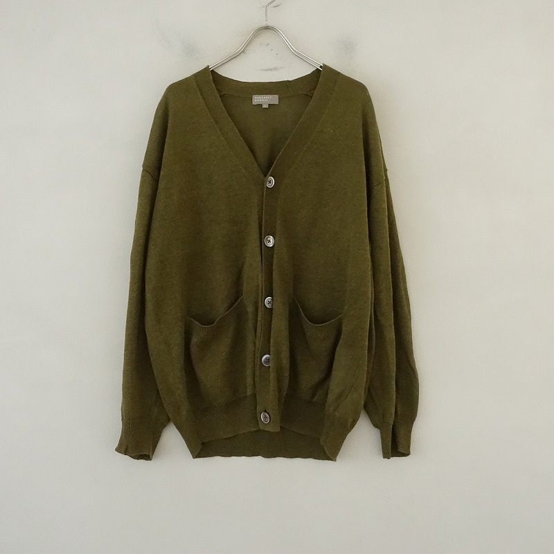 美品｜MARGARET HOWELL コットン リネン Vネック カーディガンL 美品｜MARGARET HOWELL コットン リネン Vネック カーディガンL