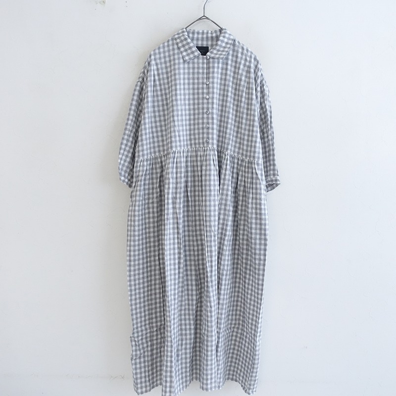 オオカミとフクロウ 日曜日のフランボワーズ ロング シャツ ワンピース チェック オオカミとフクロウ 日曜日のフランボワーズ ロング シャツ