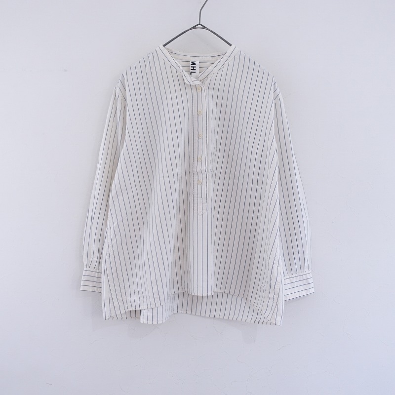 マーガレットハウエル MHL. コットンリネンバンドカラーシャツ 1