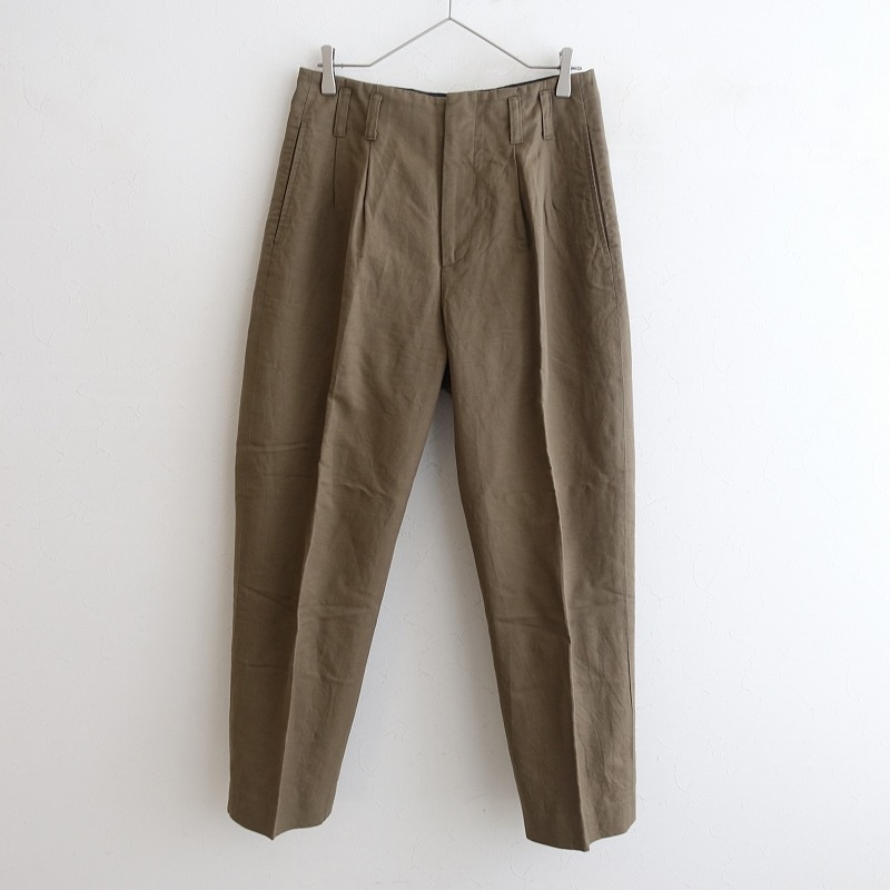 極美品✨ マーガレットハウエル 23SS コットンリネンツイル パンツ 黒 3 極美品✨ マーガレットハウエル 23SS コットンリネンツイル