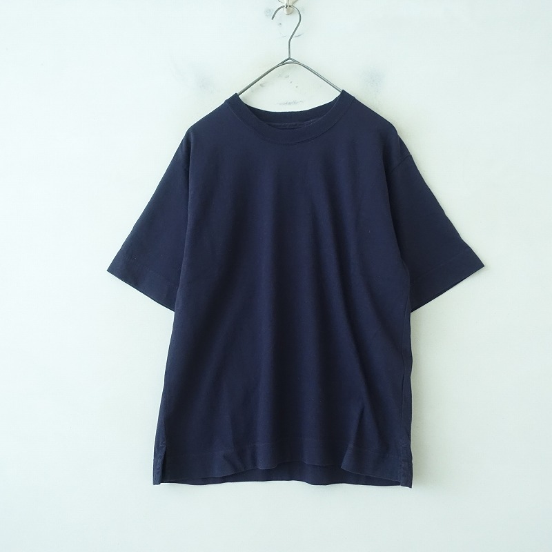 美品 マーガレットハウエル シャツ バンドカラー コットン 半袖 M マーガレットハウエル MHL. コットンリネンバンドカラーシャツ 1