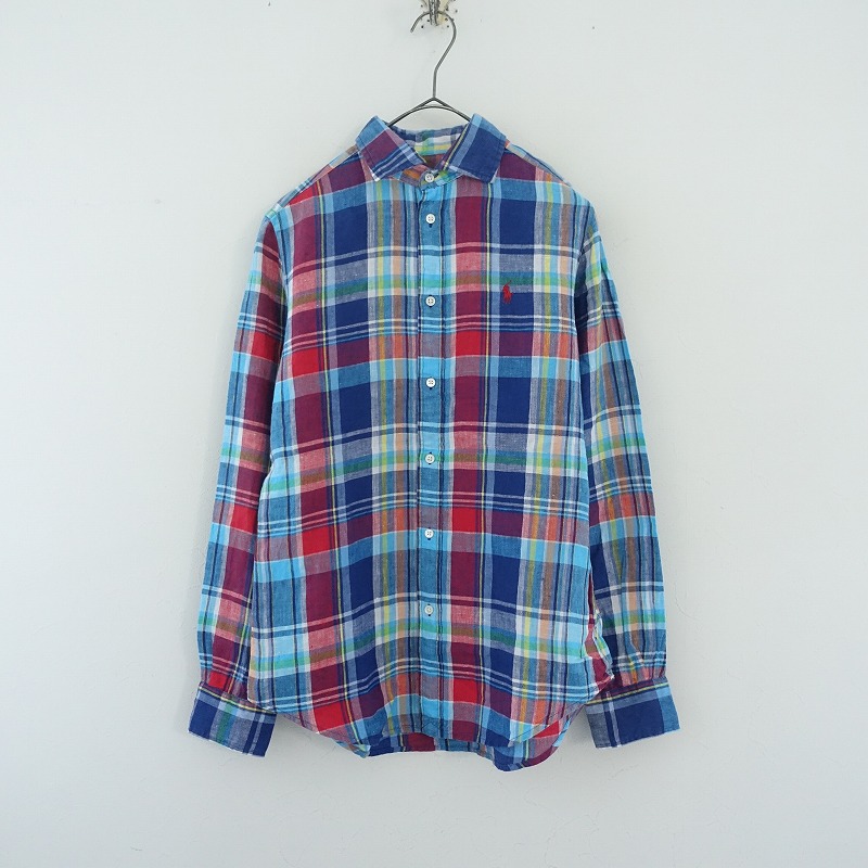 ポロラルフローレン Polo Ralph Lauren リネンマドラスチェック長袖