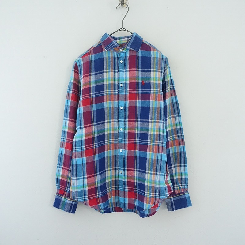 ポロラルフローレン Polo Ralph Lauren リネンマドラスチェック長袖