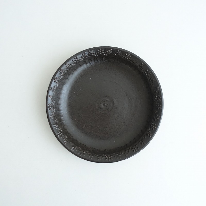 美品】 富井貴志 白漆リム皿 27cm (wa84-2502-101)【41C52