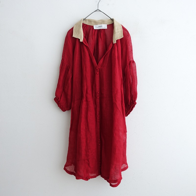 Tabrik タブリクcotton silk gather dress ブラック