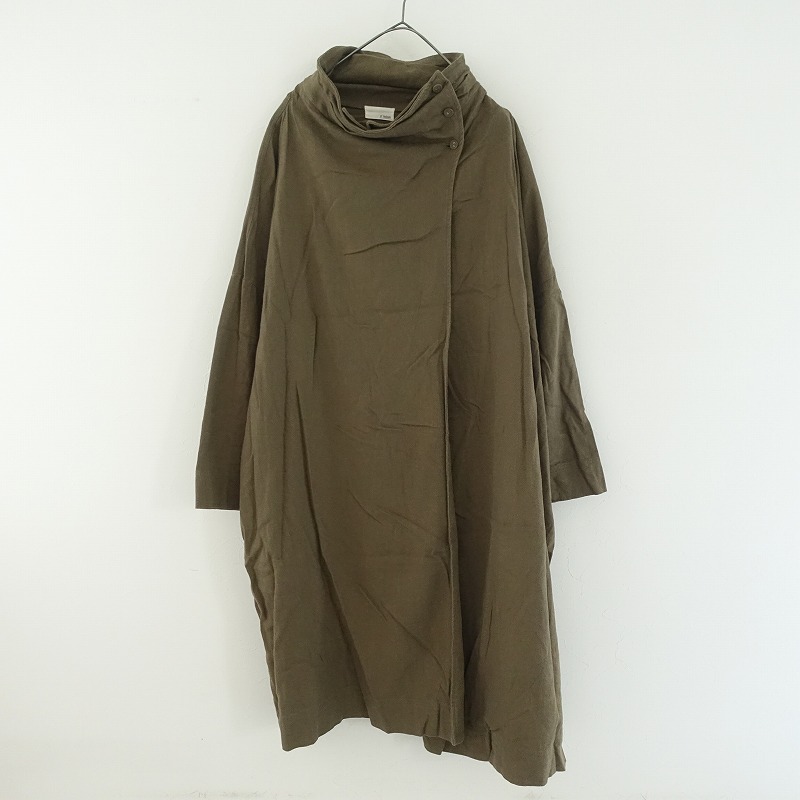a+koloni エプロンワンピース 美品 アラクリティーコロニー a+koloni リネンヘリンボーンエプロン