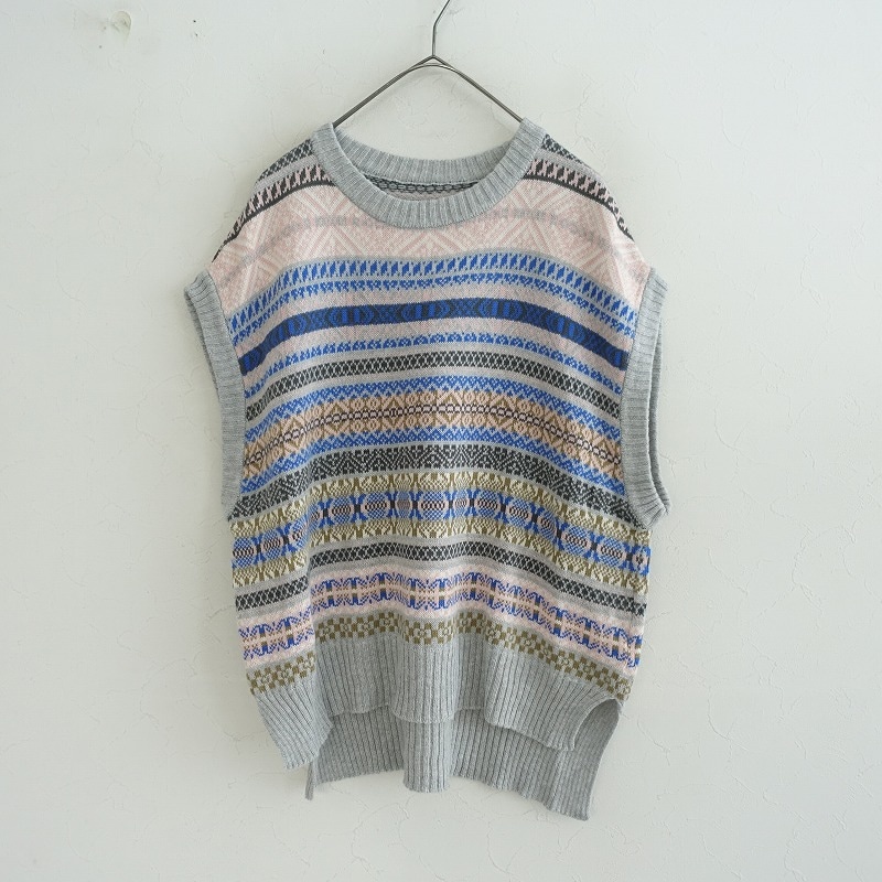 ミナペルホネン mina perhonen goutte カシミヤ混総柄刺繍コート