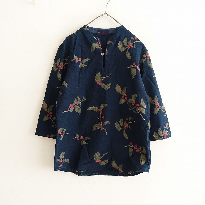 パラスパレス Pal'las Palace コットンボタニカル柄ブラウス M (27