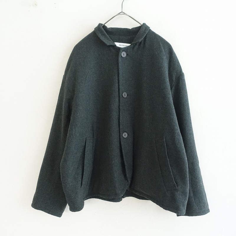 未使用タグ付き　ヴェリテクール　コットンシルク ノーカラーコート　定価4.6万 Veritecoeur(ヴェリテクール) 古着 買取 通販
