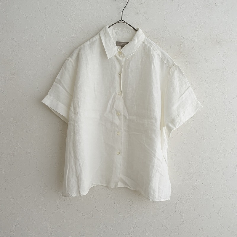 Margaret Howell リネン 半袖シャツ 2 定価2.5万】マーガレットハウエル MARGARET HOWELL FINE LINEN S