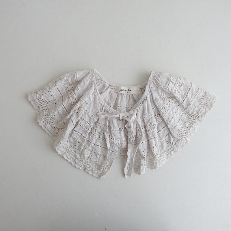 リネン レース付け襟ブラウス ネストローブ リネンレース付け襟シャツ