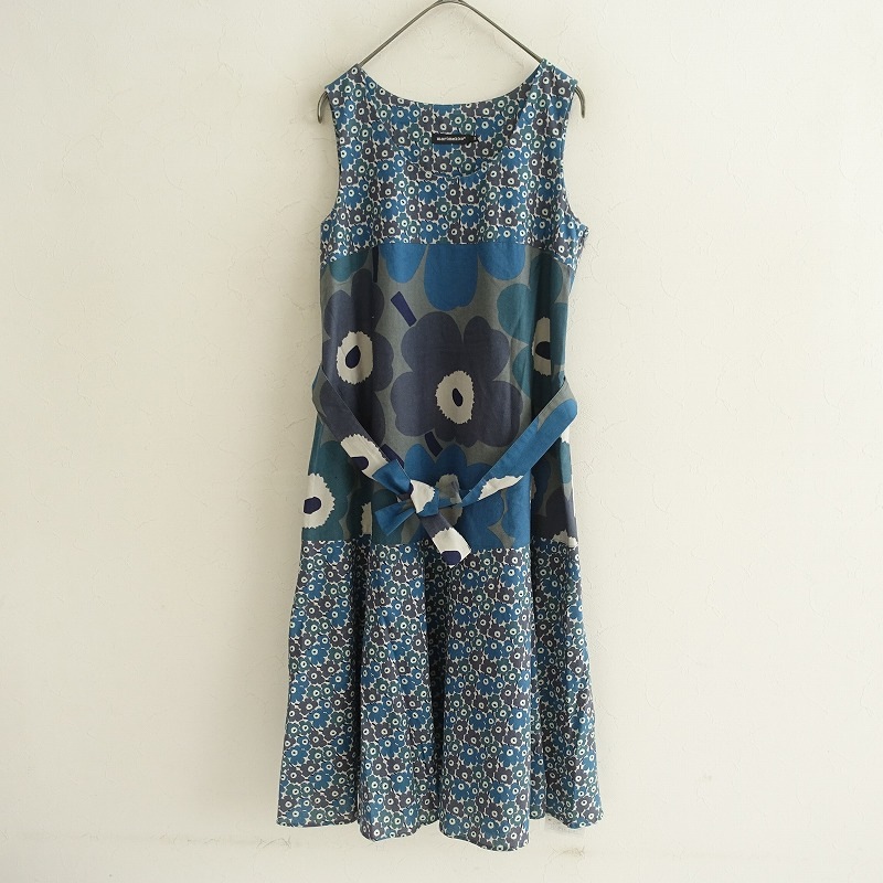 美品】マリメッコ marimekko Huvi コットンプリントノースリーブ