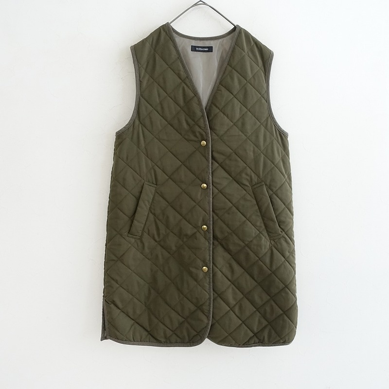 【最終値引】OUR  アワーホーム　ロング丈のキルティングベスト OUR アワーホーム ロング丈のキルティングベスト ロング丈の