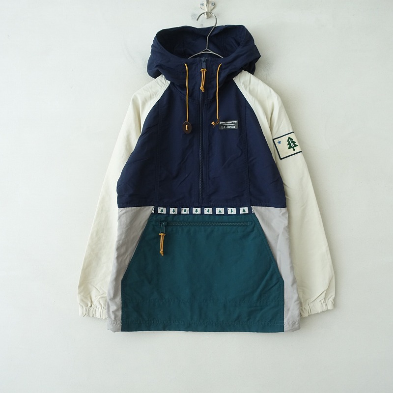 LLビーンMENSハーフスナッププルオーバージャケットLサイズ、マスク付き L.L.ビーン L.L.Bean ハーフジップナイロンパーカー XS (25-2509-116