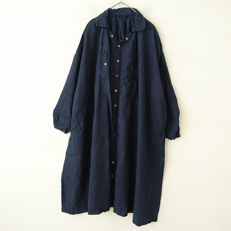 nest Robe リネンストライプロングシャツワンピース nest Robe(ネストローブ) リネンストライプロングシャツ01241