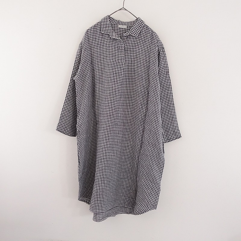 fog linen work / 秋チェックのリネンワンピース 30%OFF】【当店別注】fog linen work / 秋チェックのリネンワンピース