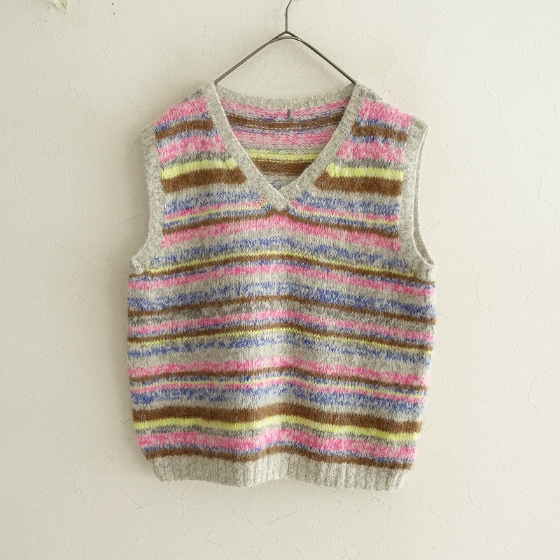 ドーサ DOSA マルチカラーボーダーアルパカニットベスト 4 (2-2509-295