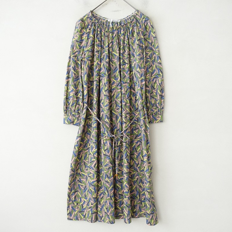 9-0814S☆mina perhonen/ミナペルホネン/半袖ワンピース/ta8916/choucho/新品/グレー/40/SL142277