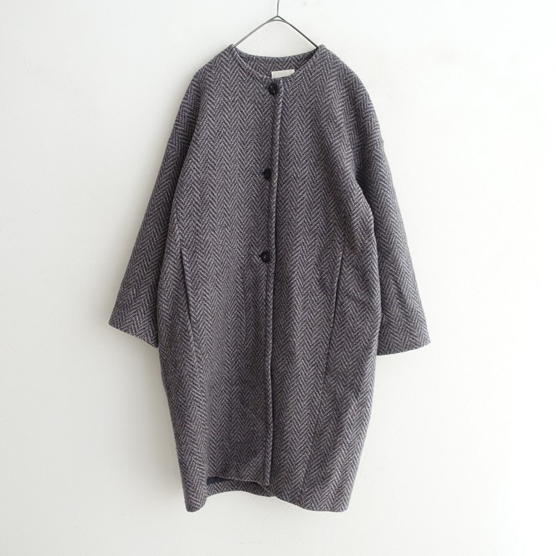 ススリ susuri ノーカラーヘリンボーンコート 1 (jk1-2510-207)【01K52