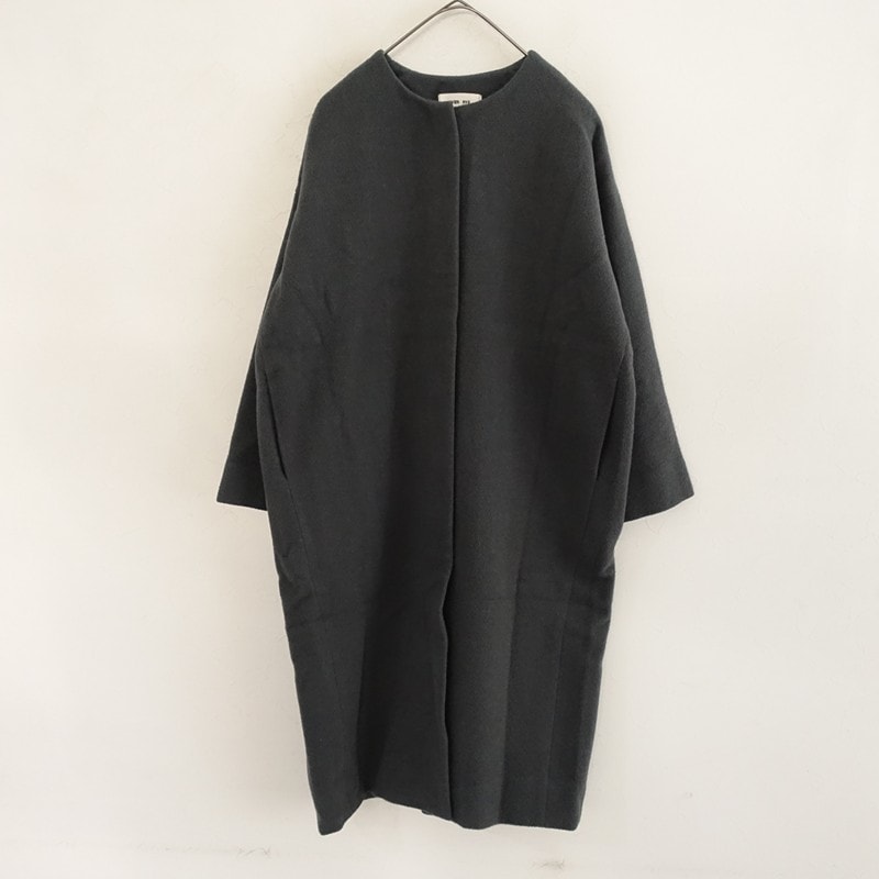 定価7.1万】エヴァムエヴァ evam eva wool angora no collar coat ノー