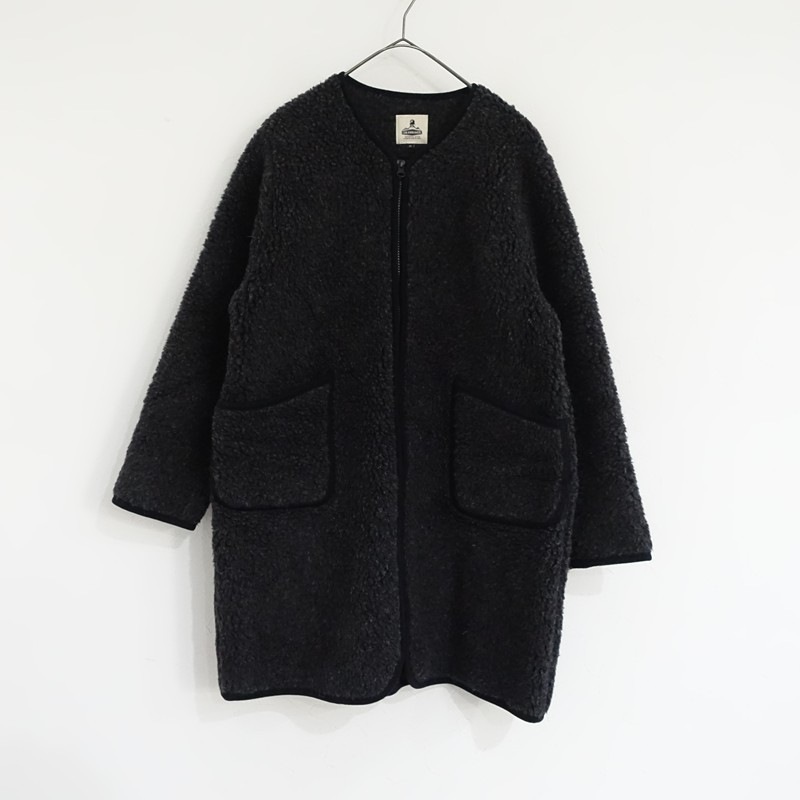 【美品】COLDBREAKER コールドブレーカー ウールロングコートネイビー 美品】COLDBREAKER コールドブレーカー ウールロングコートネイビー