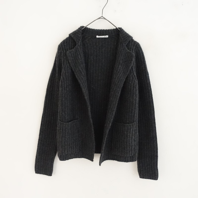n100 エヌワンハンドレッド　ダークグレー カーディガン 長袖　カシミヤ100 n100のカシミヤ | SHOZO COFFEE